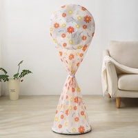 60x148cm Long All Round 3d Fan Dust Cover - Red Flower thumbnail