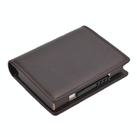 Rfid Blocking Short Wallet with Automatic Pop Up - Brown thumbnail