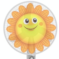 16 Cartoon Children Electric Fan with All-inclusive Mesh Protection Net and Anti-pinch Hand Cover - Safe and Fun - Blue Whale thumbnail