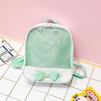 Mini Clear Kids Backpack with Bow - Perfect for School - Blue thumbnail