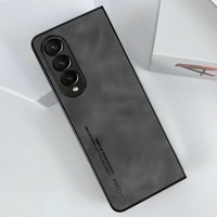 Crystal Leather Foldable Case for Samsung Galaxy z Fold 4 - Brown thumbnail