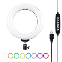 10 Mode Usb Led Ring Light with Tripod and Ball Head - 6.2 Inch Diameter - Black thumbnail