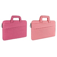 15.6 Inch Multi-Compartment Laptop Sleeve With Waterproof Storage - Pink thumbnail