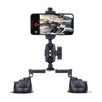 Dual-leg Suction Cup Arm Phone Clamp Mount with Connecting Rod thumbnail