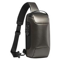 Carbon Fiber Anti Theft Waterproof Crossbody Chest Bag For Men & Women 34 X 18 X 10Cm - Black thumbnail