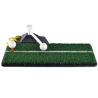 Portable Golf Putting Mat with Push Rod Trainer - 48x23cm - Black thumbnail