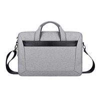 Expandable Laptop Bag - Waterproof Oxford Cloth Detachable Shoulder Strap - Black thumbnail