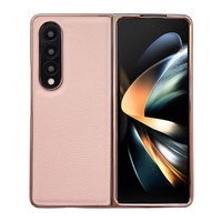 Skyline Series Nano Electroplating Pu Case for Samsung Galaxy z Fold 4 - Pink Gold thumbnail