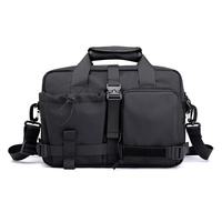 Large Capacity Men Shoulder Messenger Bag Fits Laptops Multi Functional - Grey thumbnail