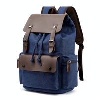 Student Canvas Backpack - Compact and Stylish - Navy thumbnail