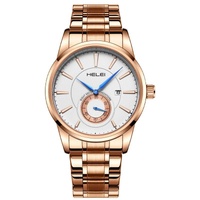Waterproof Men Quartz Watch with Night Light - H9009b-g - Silver Black thumbnail
