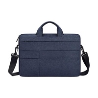 14.1-15.4 Inch Portable Laptop Shoulder Bag in Oxford Cloth & Nylon - Hemp Gray thumbnail