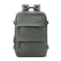 Outdoor Travel Laptop Backpack - Army Green - Purple thumbnail