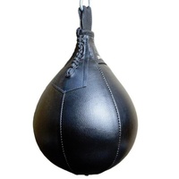 Adult Hanging Speed Ball For Boxing Fitness - Free Punching Bag - Pear Shape Red & Black thumbnail
