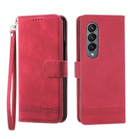 Premium Leather Tpu Case for Samsung Galaxy z Fold 4 / 5g - Red thumbnail
