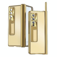 Shockproof Aluminum Double Hinge Case for Samsung Galaxy z Fold 4 - Silver Gold thumbnail