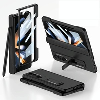 Foldable Phone Case with Magnetic Closure and Pen Slot for Samsung Galaxy z Fold 4 - Compact and Convenient - Silver thumbnail