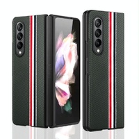 Shockproof Twill Phone Case for Samsung Galaxy z Fold 4 - Pc Tpu - Brown thumbnail
