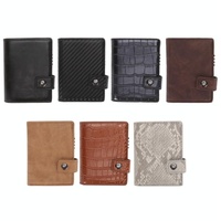 Secure Dual Card Wallet with Rfid Blocking - Crocodile Pattern Coffee thumbnail
