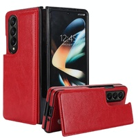 Full Coverage Double Buckle Phone Case for Samsung Galaxy z Fold 4 - Red thumbnail