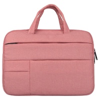 13.3 Inch Laptop Tablet Bag With Multiple Pockets And Soft Oxford Cloth Handle - Pink thumbnail