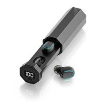 True Wireless Bluetooth Earphones with Digital Display and Charging Box - Pink thumbnail