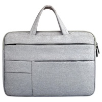 Portable Oxford Cloth Laptop Bag for 12 Devices - Multiple Pockets - Grey thumbnail