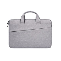 Portable 14.1 Laptop Tablet Bag With Dual Pockets And Soft Handle - Grey thumbnail