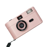 Retro Manual Reusable Film Camera for Kids - no Film - White + Pink Purple thumbnail