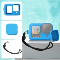 Silicone Case with Wrist Strap and Lens Cover for Gopro Hero10 / 9 - Blue thumbnail