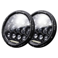 2 Pcs 7 Inch Dc10 - 48V 36W 6000K Harley Motorcycle Headlight With 12 Smd - 5630 - Led Lamps And 12 Crystal Lamp Beads White Light thumbnail