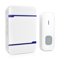 Wireless Waterproof Doorbell Receiver - 110Db Low Power 300M Range 53 Music Options Night Light - White thumbnail