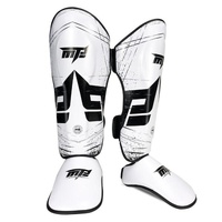 Thickened Leg Guards For Freestyle Grappling Thai Boxing And Taekwondo - White thumbnail