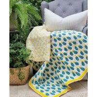 GOTS Certified Organic Cotton Reversible Baby Quilt (100x120cm) - Blue Pineapple thumbnail