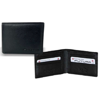 Futura Mens RFID Protected Slim Genuine Leather Wallet - Black thumbnail