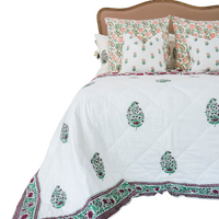 Kolka Kaner Coverlet Bedspread Quilt Bed Doona - Ruby (Queen 210cm x 210cm Size) thumbnail
