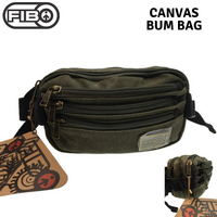FIB Canvas Bum Bag w Belt Wallet Waist Pouch Travel Mobile Phone Military - Khaki thumbnail