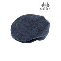 DENTS Abraham Moon Tweed Flat Cap Wool Ivy Hat Driving Cabbie Quilted 1-3038 - Blue - Large thumbnail