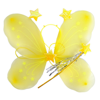 Girls Kids Angel Fairy Butterfly Wing Fancy Princess Dress Up Party Costume Prop - Yellow thumbnail