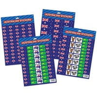 Australian Flag Stickers – 4x A4 Sheets of Festive Stickers for Australia Day Celebrations thumbnail