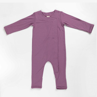 Ponchik Babies + Kids - Magnetic Bamboo Body Suit Onesie - Plum - 6-12m thumbnail