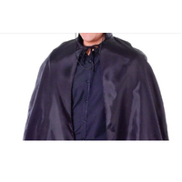 Black Adult Cape Costume Halloween Cloak Bandit Vampire Witch Wizard Fancy Dress thumbnail