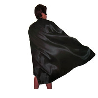 ADULT CAPE Costume Cloak Halloween Fancy Dress Coat Jacket Superhero Book Week - Black thumbnail