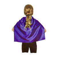 SHORT CAPE Kids Childrens Party Costume Vampire Coat School Team Colours - Purple thumbnail