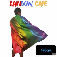 140cm DELUXE RAINBOW CAPE Party Fancy Dress Costume Adult Size thumbnail