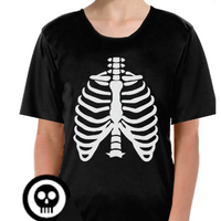 Childrens Skeleton Top Scary Kids Dress Up Halloween Book Week Bones T Shirt - L (10-12 Years Old) thumbnail