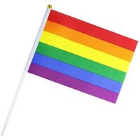 Rainbow Gay Pride Stick Flag Hand Held Mini Flag LGBT Rainbow Flag - 1 Flag thumbnail