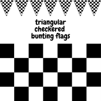 CHECKERED BUNTING FLAG Race Car Chequered Flag Banner Hanging Decoration Triangular - 3.6 Metres thumbnail