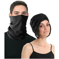 Seamless Tube Bandana Head Scarf Face Cover Mask Gaiter Ski Snow - Plain Colours - Black thumbnail