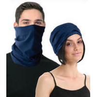 Seamless Tube Bandana Head Scarf Face Cover Mask Gaiter Ski Snow - Plain Colours - Navy thumbnail